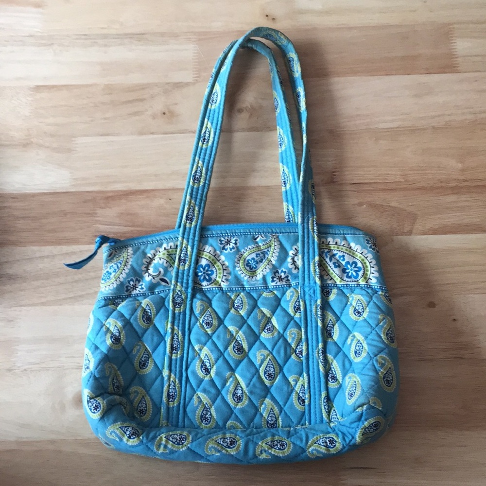 Vera Bradley blue and green hand bag